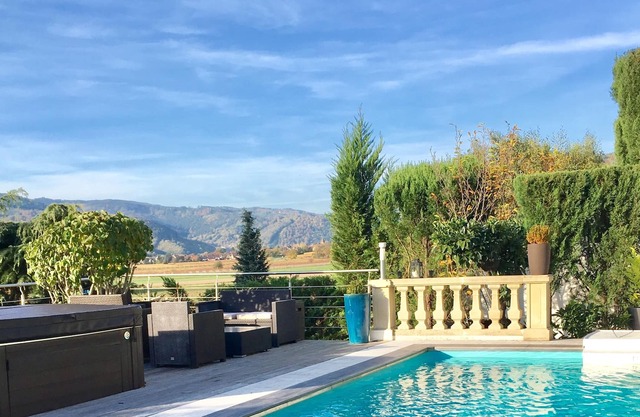 Villa with views and pool.