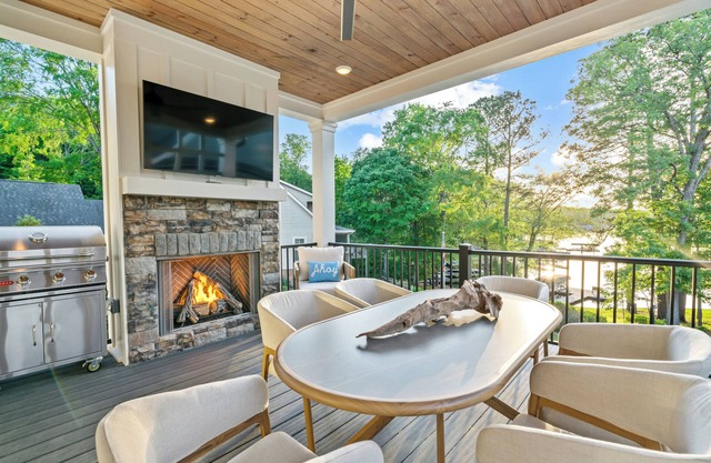 You Take the Helm on this yacht on land at The Captains Quarters on Lake Oconee.