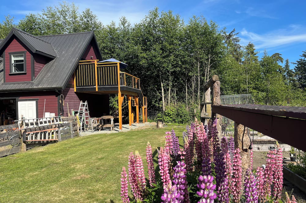 Juan de Fuca Electoral Area Cottage | Modern ocean view suite with large private deck, located on a small hobby farm.