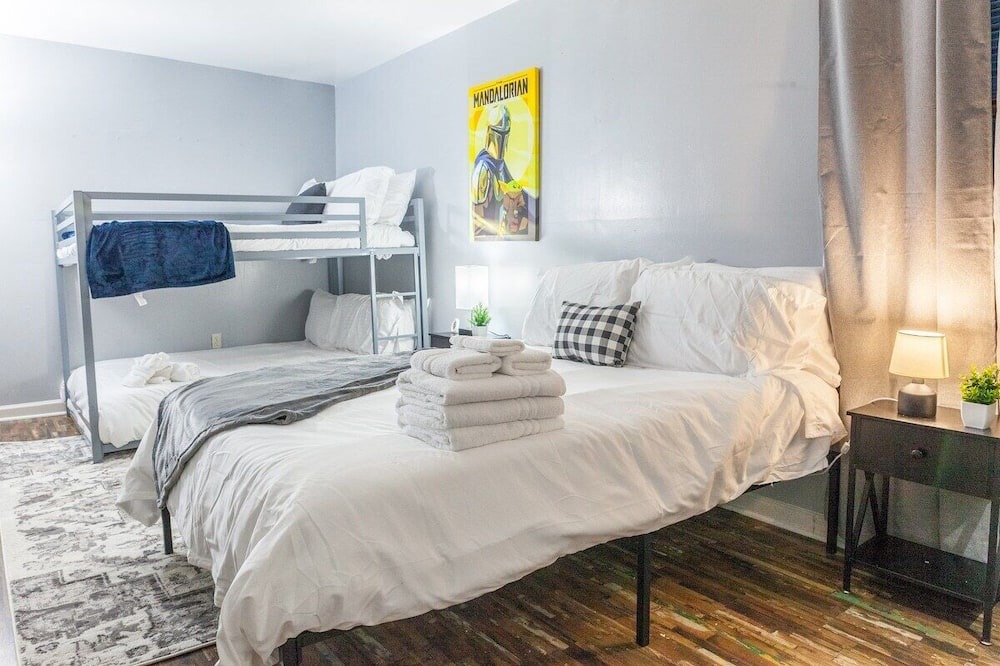 Front Park Apartment | This stylish yet cozy, two bed one bath space is perfect for solo and group trips