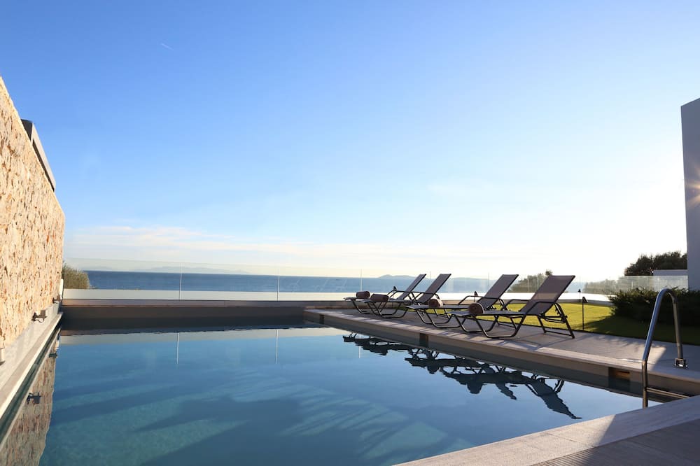Katakali Villa | Beach front villa with private sea water pool & amazing sea view to Saronic golf
