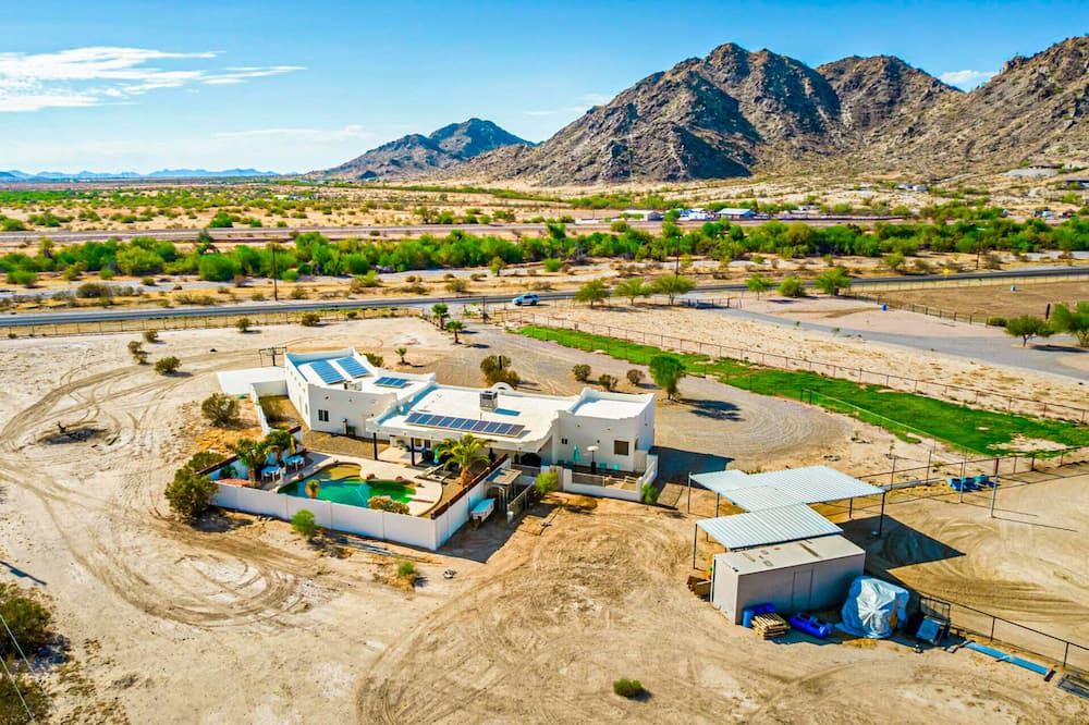 Maricopa House | Spacious desert charmer with a pool, covered patio, office, games, AC, and Wifi