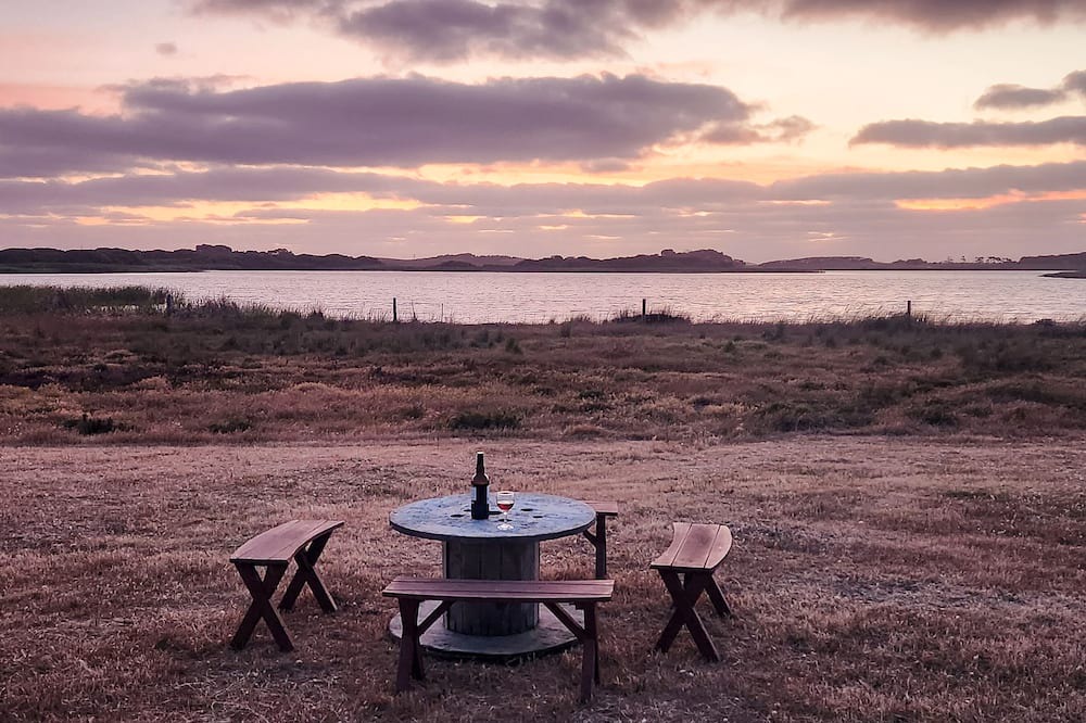 Bonney House | Waves & Whimsy: Pet Friendly Lakefront Caravan Stay at Coorong Island