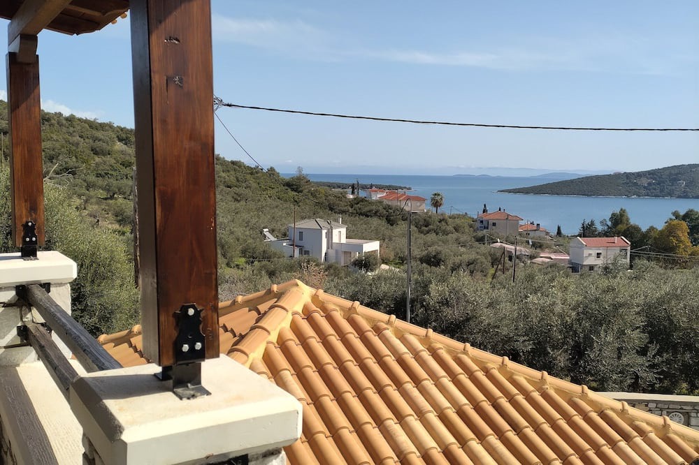 Pella Region Villa | Silent, sea view, breezy house in a seaside village with garden.Family friendly