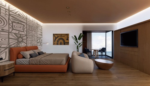 Deluxe Room, 1 King Bed, Partial Ocean View