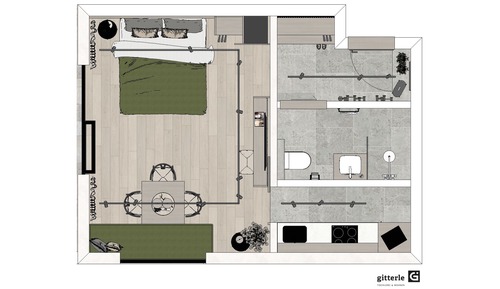 Studio, Private Bathroom (Studio S mit Balkon/Garte)