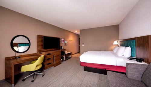 Room, 1 King Bed with Sofa bed, Refrigerator & Microwave