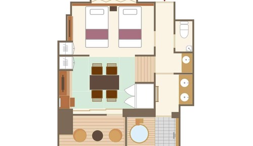 Main building, Japanese Western Style Room with Private Open-air Bath