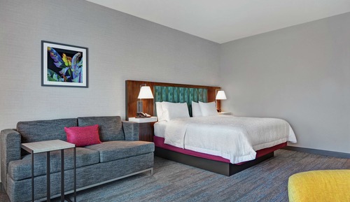Room, 1 King Bed with Sofa bed, Refrigerator & Microwave