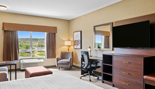 Room, 1 King Bed with Sofa bed, Refrigerator & Microwave