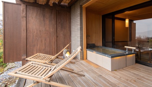 Twin Room w/ Private Onsen & Terrace (1F) Halfboard (Breakfast & Dinner), Check-in 3pm-6pm