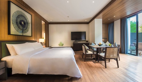 Premium Garden Pool Room, Guest Room, 1 King, Poolside View, Balcony, Private Pool