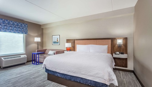Room, 1 King Bed with Sofa bed, Refrigerator & Microwave