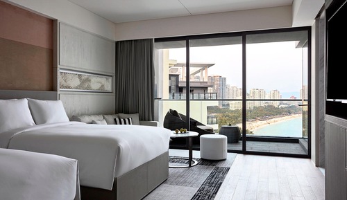 Room, 2 Double Beds, Non Smoking, Partial Ocean View
