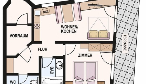 Standard Apartment, 1 Double Bed, Ground Floor