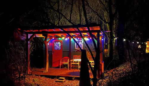 Basic Cabin, 1 Double Bed, Courtyard View