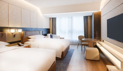 Club Room, 2 Double Beds, City View