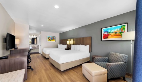 Standard Room, 2 Queen Beds, Non Smoking, Refrigerator & Microwave