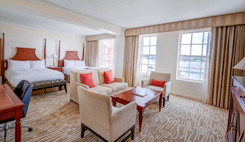 Junior Suite, 2 Double Beds, Harbor View (Sofa Bed)