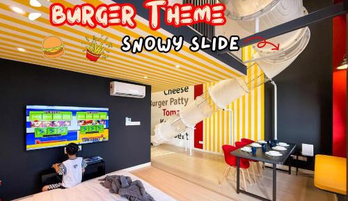 Burger Theme Slidehouse & Rock Climbing
