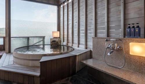 Ocean view twin room with open-air bath