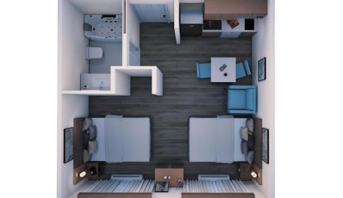 Queen Suite with Two Queen Beds and Roll-In Shower - Disability Access/Non Smoking