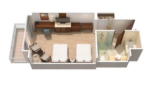 Deluxe Room with Partial Ocean View and 2 Queen Beds
