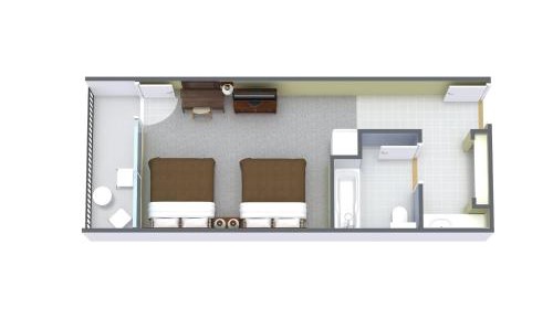 1 Bedroom Boulevard View (Handicap Accessible) with 2 Double Beds - I