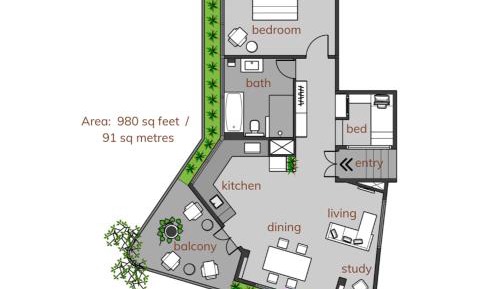 Apartment with View and Balcony