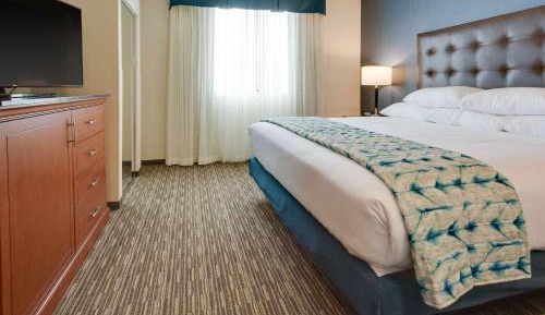 King Meeting Suite with Board Room Table, 2 Rooms -  Hearing Accessible, Roll-in Shower