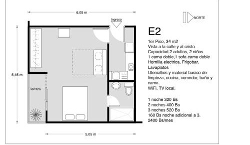Studio with Balcony