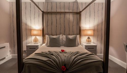 Signature deluxe ( Contemporary 4 poster bed, coffee machine, fridge, outside decking area)