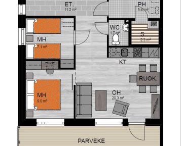 Two-Bedroom Apartment with Sauna