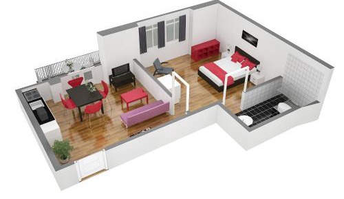 One Bedroom Apartment with balcony D