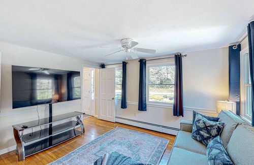 Marstons Mills House | 2-story home with outdoor shower, deck, firepit, grill, enclosed yard, & W/D