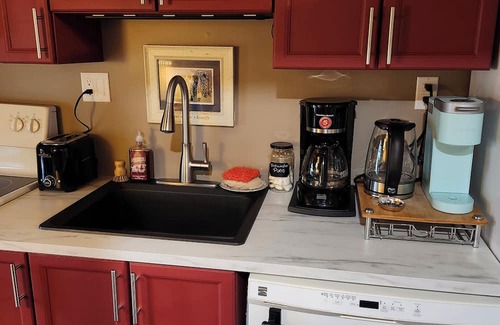 Cardinal Apartment | Rustic Studio Apartment in Cardinal, ON WiFi, AC, firetable & seasonal hot tub!