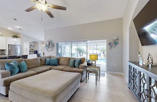 Palm Coast House | Luxury home with private pool, washer/dryer, ping pong table, and bikes