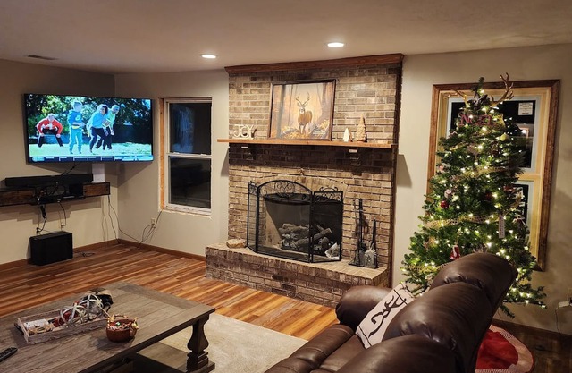 Lodge style private farm home newly renovated on beautiful country acreage.