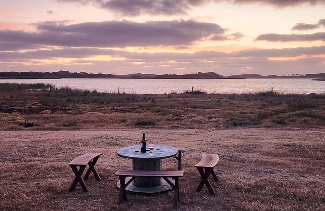Waves & Whimsy: Pet Friendly Lakefront Caravan Stay at Coorong Island