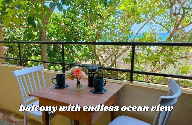 2-min walk to the beach: 1-Bedroom Apartment + Private Kitchen & Balcony w/View